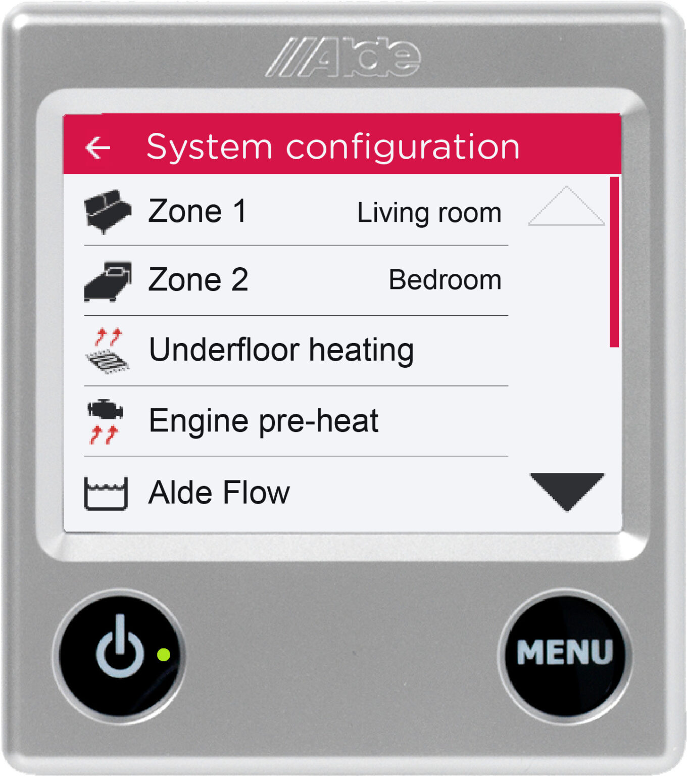 Individualise the room temperature with Alde 3020 PS Alde